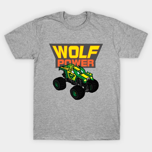 Australian Wolf Power Monster Truck T-Shirt by ChewfactorCreative